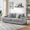 79.3nch Corduroy Sofa with 4 Matching Toss Pillows Sleek Design Spacious and Comfortable 3 Seater Couch for Modern Living Room,Gray