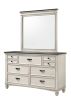 Beautiful Farmhouse Two-Tone Finish 1Pc Dresser Storage Drawers Bedroom Furniture Black Nickel Hardware